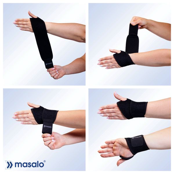 Masalo wrist bandage - application instructions in pictures